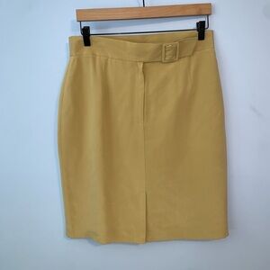 Liz Claiborne collection tan silk belted pencil skirt size 12